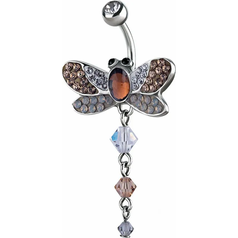Piercing nombril Crystal Evolution Swarovski Libellule