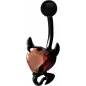Piercing nombril noir coeur endiablé rouge