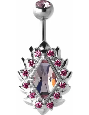 Piercing nombril Crystal Evolution Flammes Zirconia Swarovski