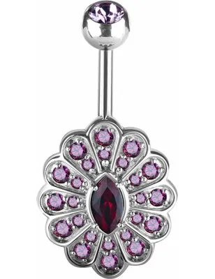 Piercing nombril Crystal Evolution Fleur Zirconia Swarovski