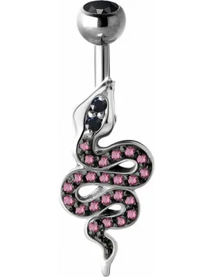 Piercing nombril Crystal Evolution Serpent Zirconia Swarovski