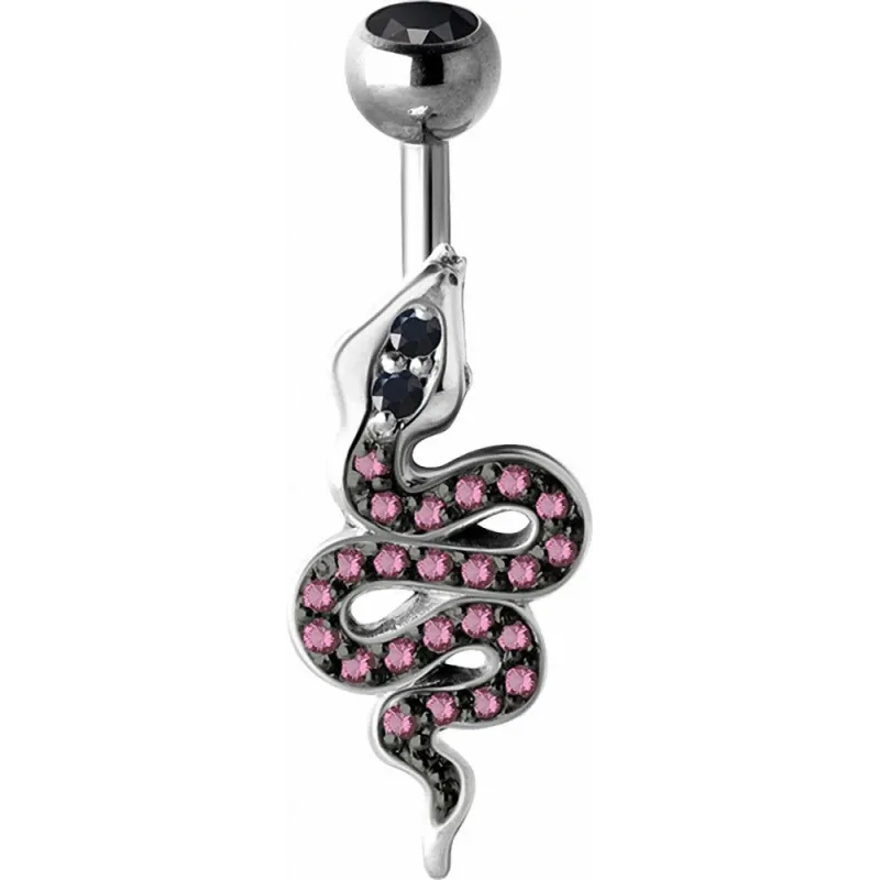 Piercing nombril Crystal Evolution Serpent Zirconia Swarovski