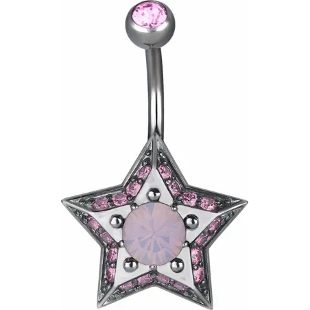 Piercing nombril Crystal Evolution étoile Zirconia Swarovski