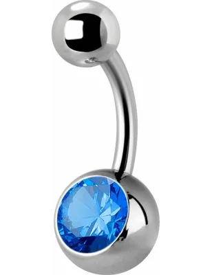 Piercing nombril titane G23 Swarovski Zirconia