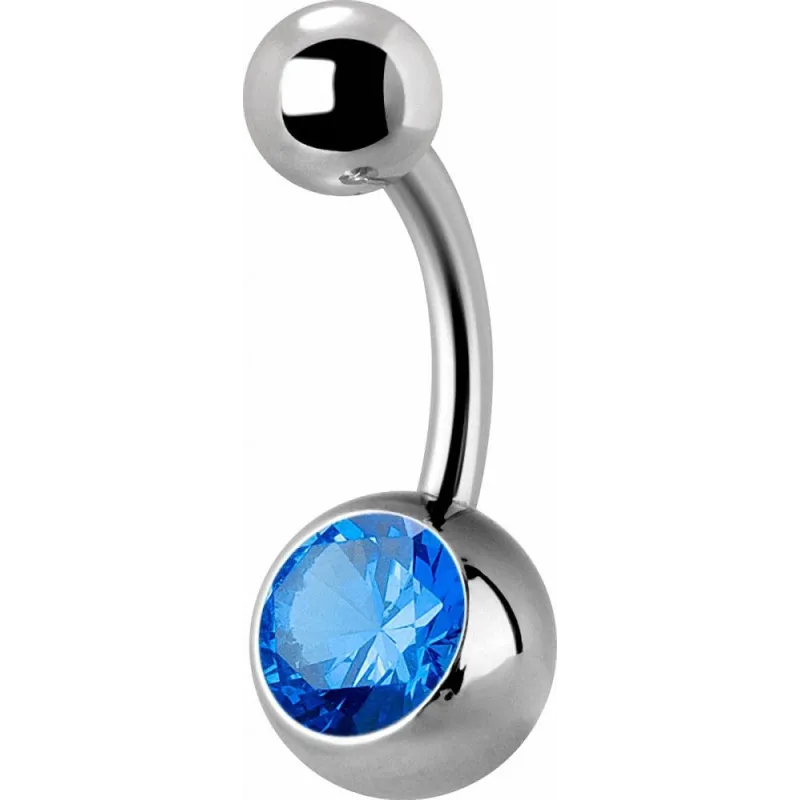 Piercing nombril titane G23 Swarovski Zirconia