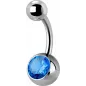 Piercing nombril titane G23 Swarovski Zirconia