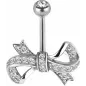 Piercing nombril noeud élégant Swarovski blanc