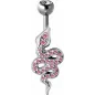 Piercing nombril serpent Swarovski rose
