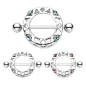 Piercing Téton Bouclier Rond Gemmes