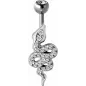 Piercing nombril serpent Swarovski blanc