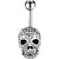 Piercing nombril skull Swarovski blanc