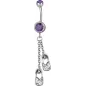 Piercing nombril Swarovski épingle à nourrice violet
