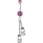 Piercing nombril Swarovski épingle à nourrice fuchsia
