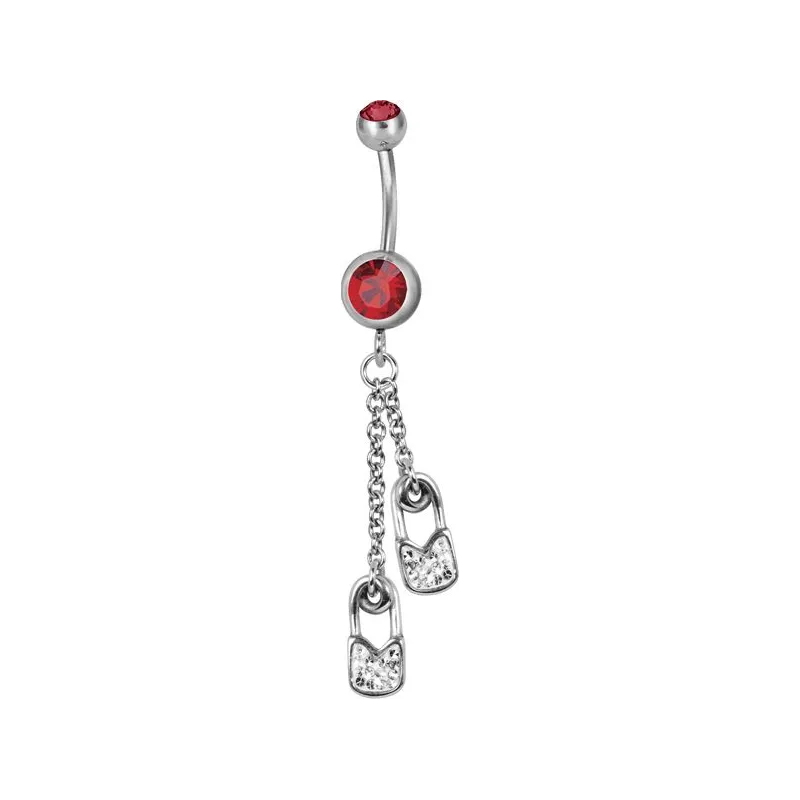 Piercing nombril Swarovski épingle à nourrice rouge
