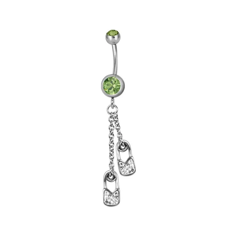 Piercing nombril Swarovski épingle à nourrice vert