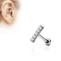 Piercing oreille cartilage barre 5 opales blanches