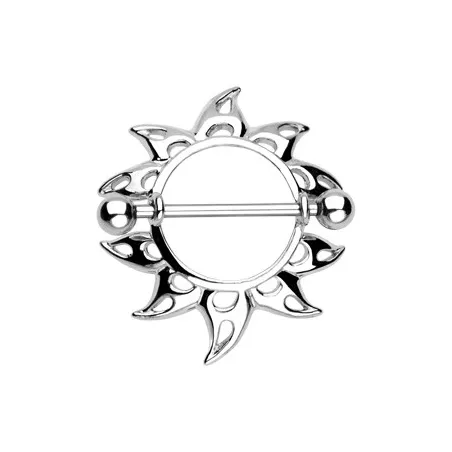 Piercing Téton Bouclier Soleil - Bijou Piercing Téton