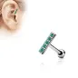 Piercing oreille cartilage barre 5 opales vertes