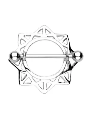 Piercing Téton Bouclier Etoile Triangulaire - Bijou Piercing Téton