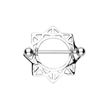 Piercing Téton Bouclier Etoile Triangulaire - Bijou Piercing Téton