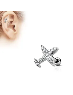 Piercing oreille cartilage avion strass