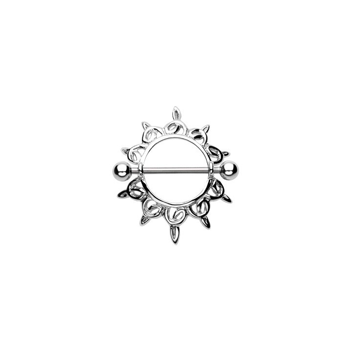 Piercing Téton Bouclier Soleil Rayonnant - Bijou Piercing Téton