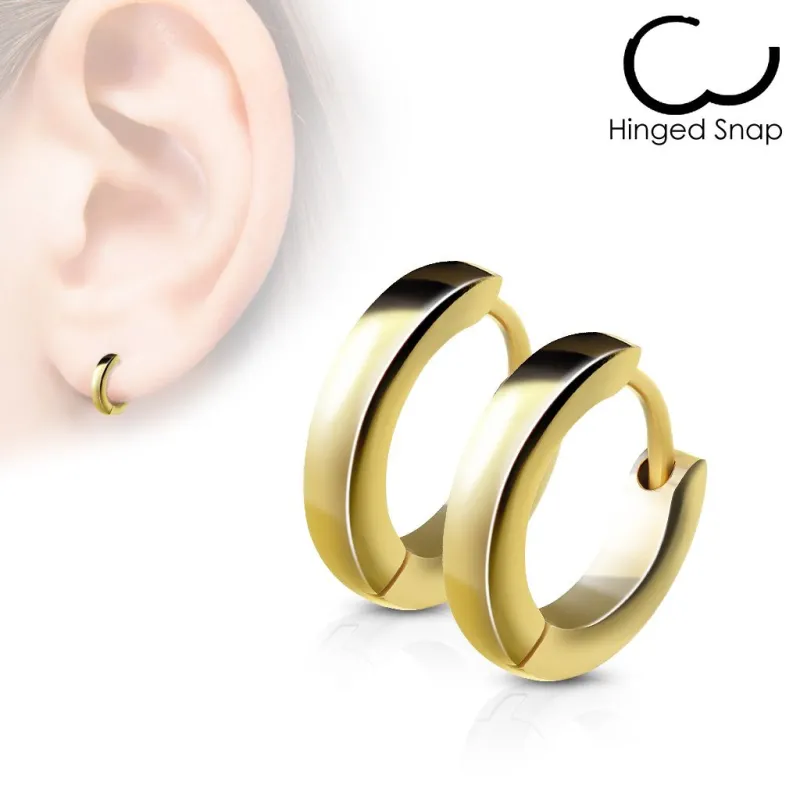 Paire Boucles d'oreille anneaux acier doré Paire Boucles d'oreille anneaux acier doré