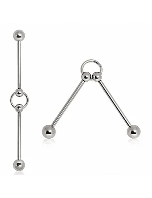 Piercing industriel barbell anneau