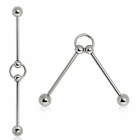 Piercing industriel barbell anneau