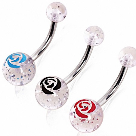 Lot De 4 Piercings Nombril Grossesse - Barre Acrylique 25mm - Boules Acier 316L, Bioflex, LOVEPIERCING