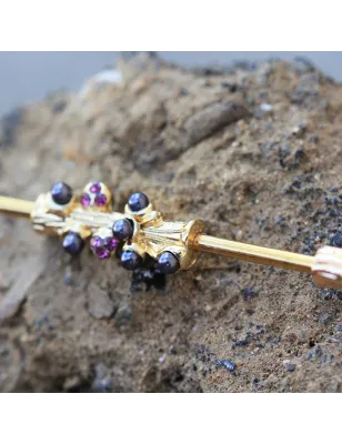 Piercing industriel plaqué or arbre féérique