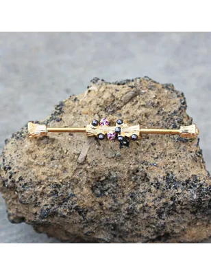 Piercing industriel plaqué or arbre féérique