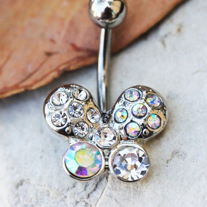 Piercing nombril papillon chatoyant