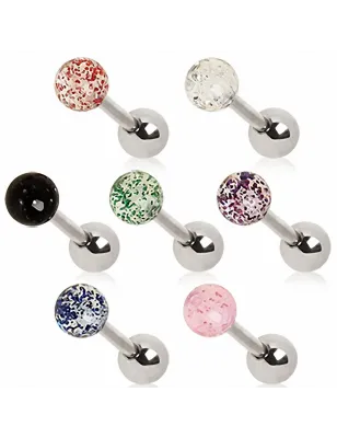 Piercing cartilage oreille billes pailletées