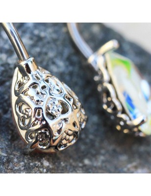 Piercing nombril larme en verre