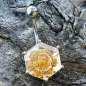 Piercing nombril fleur dorée en verre