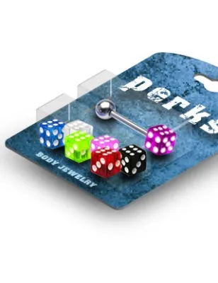 Pack Piercing Langue Acier et Dés Acrylique - Bijou Piercing Langue