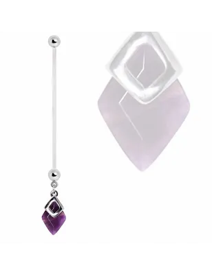 Piercing nombril de grossesse gemme améthyste