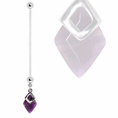 Piercing nombril de grossesse gemme améthyste