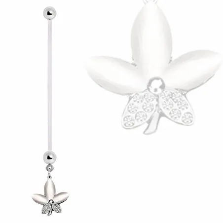 Piercing nombril de grossesse fleur oeil de chat