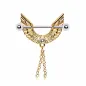 Piercing téton plaqué or ailes d'ange et chaines