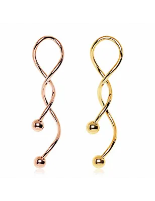 Piercing nombril en spirale plaqué or