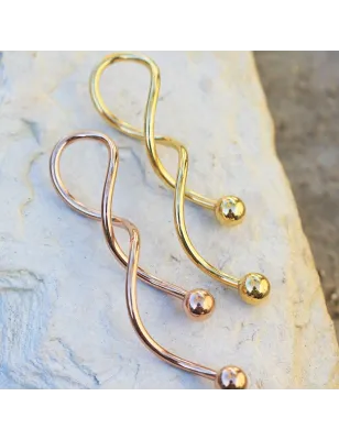 Piercing nombril en spirale plaqué or