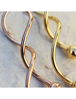 Piercing nombril en spirale plaqué or