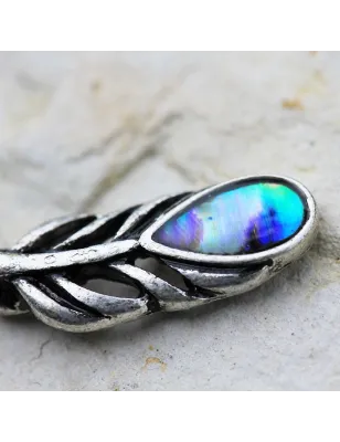 Piercing téton flèche et plume nacre abalone
