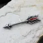 Piercing téton flèche et plume rouge
