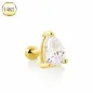 Piercing cartilage oreille en or 14 carats gemme larme