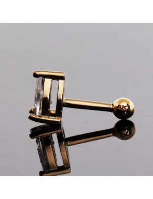 Piercing cartilage oreille en or 14 carats gemme larme