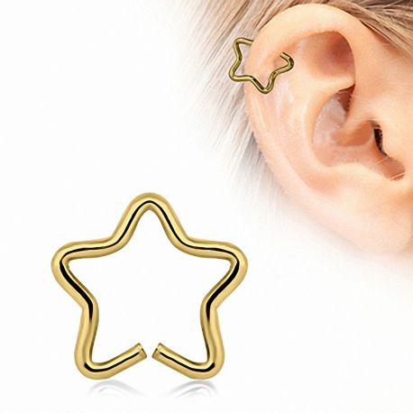 Faux piercing oreille étoile plaqué or