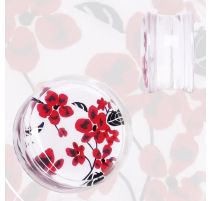 Piercing plug acrylique floral rouge et blanc